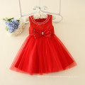 Contas bow red waisted qualidade superior baby girl party dress crianças mais novo projeta o vestido de festa de desenhista on-sale price